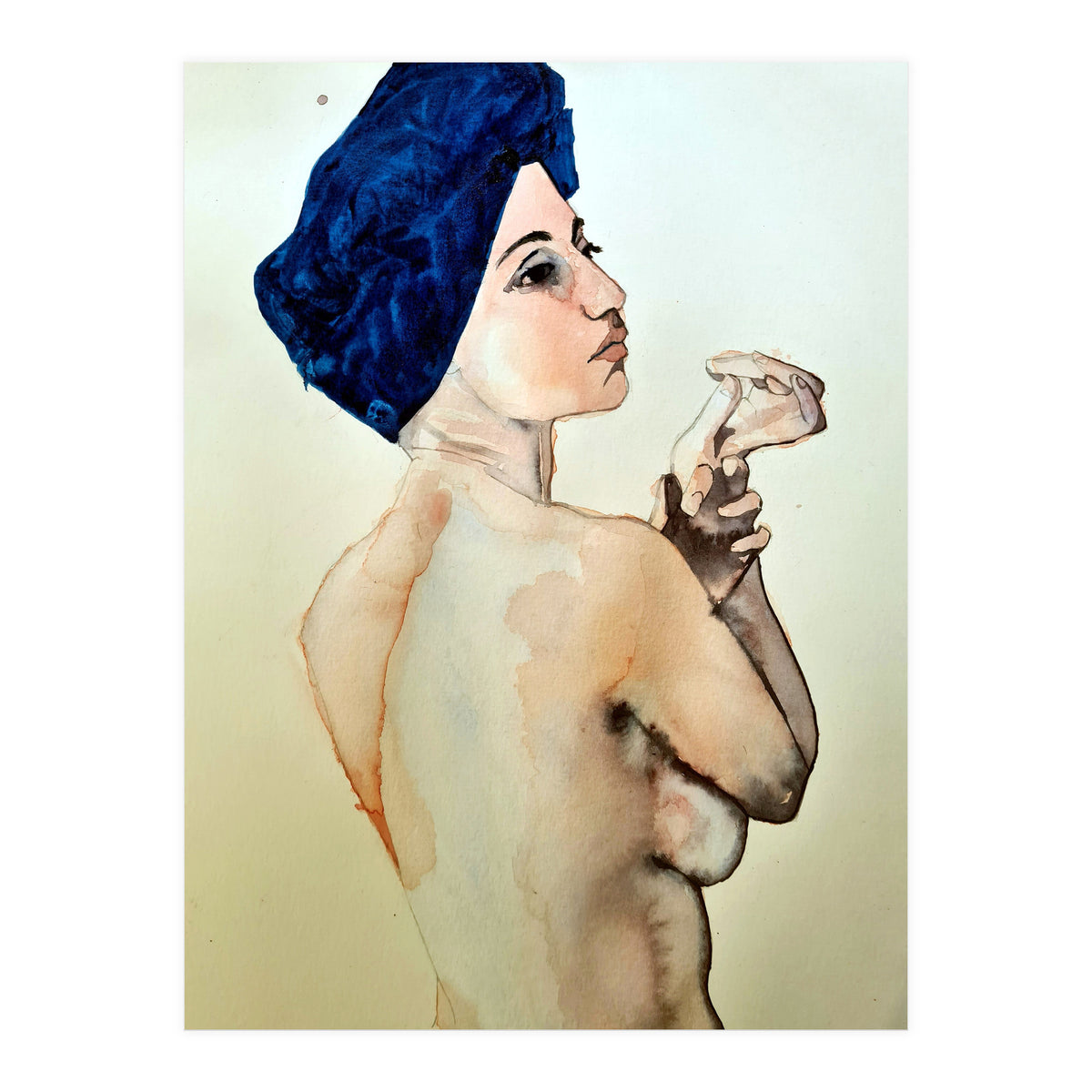 Untitled #89 - Nude in a blue turban (Print Only)