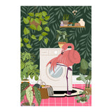 Flamingo in Jungle Laundry Room (Print Only) thumbnail