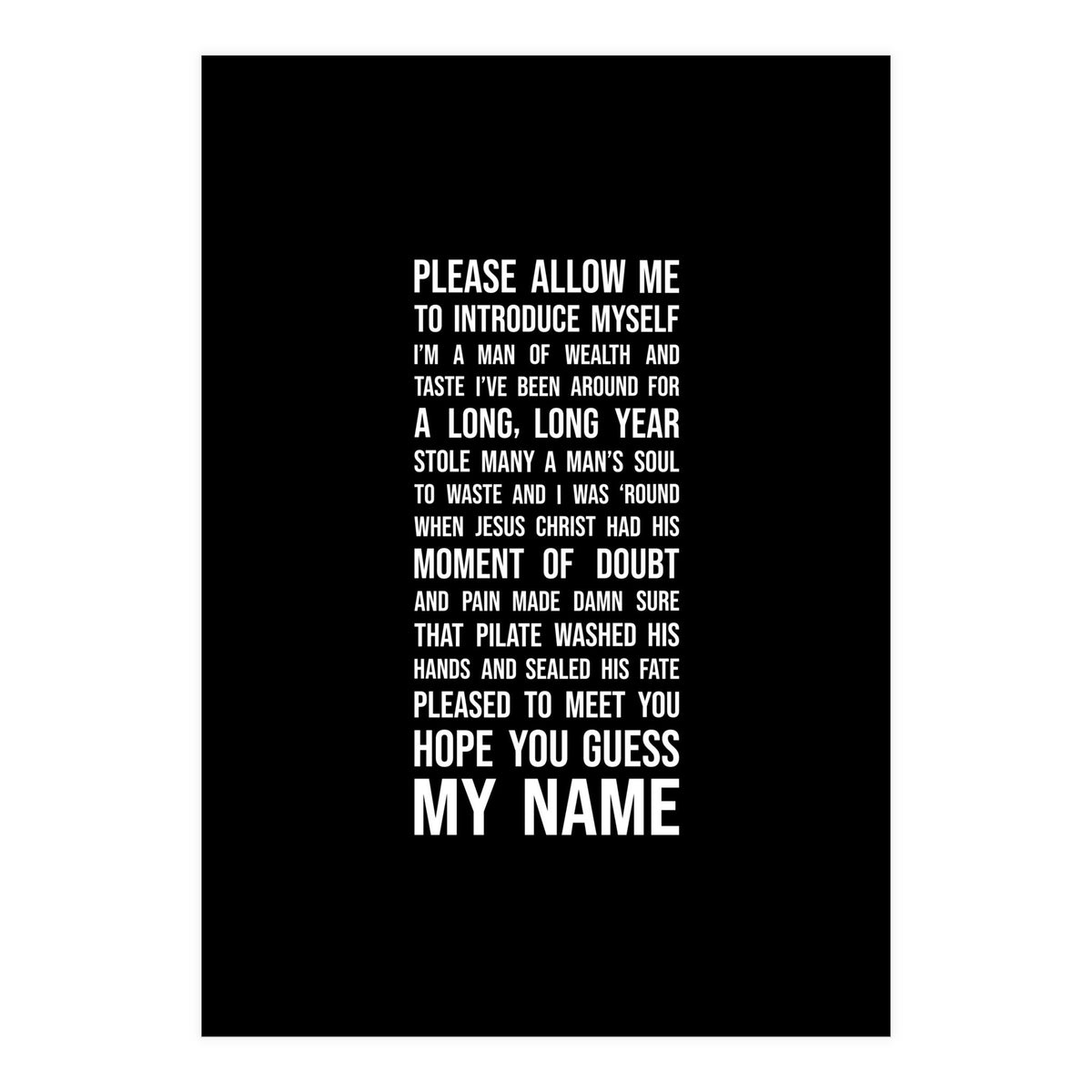 Sympathy For The Devil (Print Only)