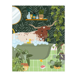 Texas Longhorn Bathing (Print Only) thumbnail