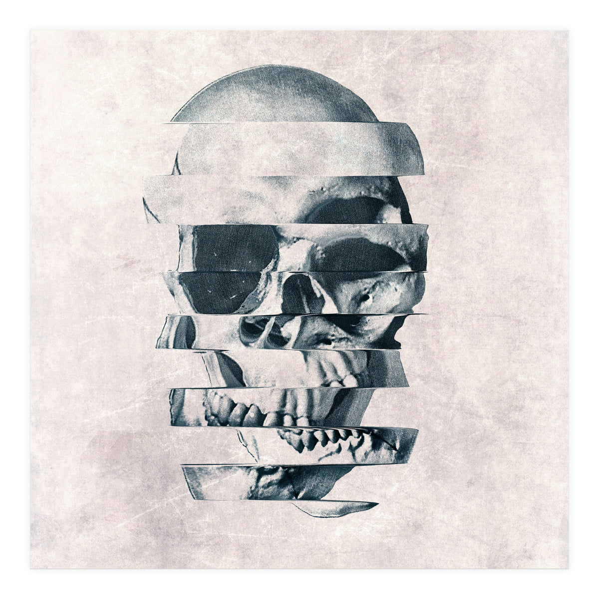 Glitch Skull Mono (Print Only)