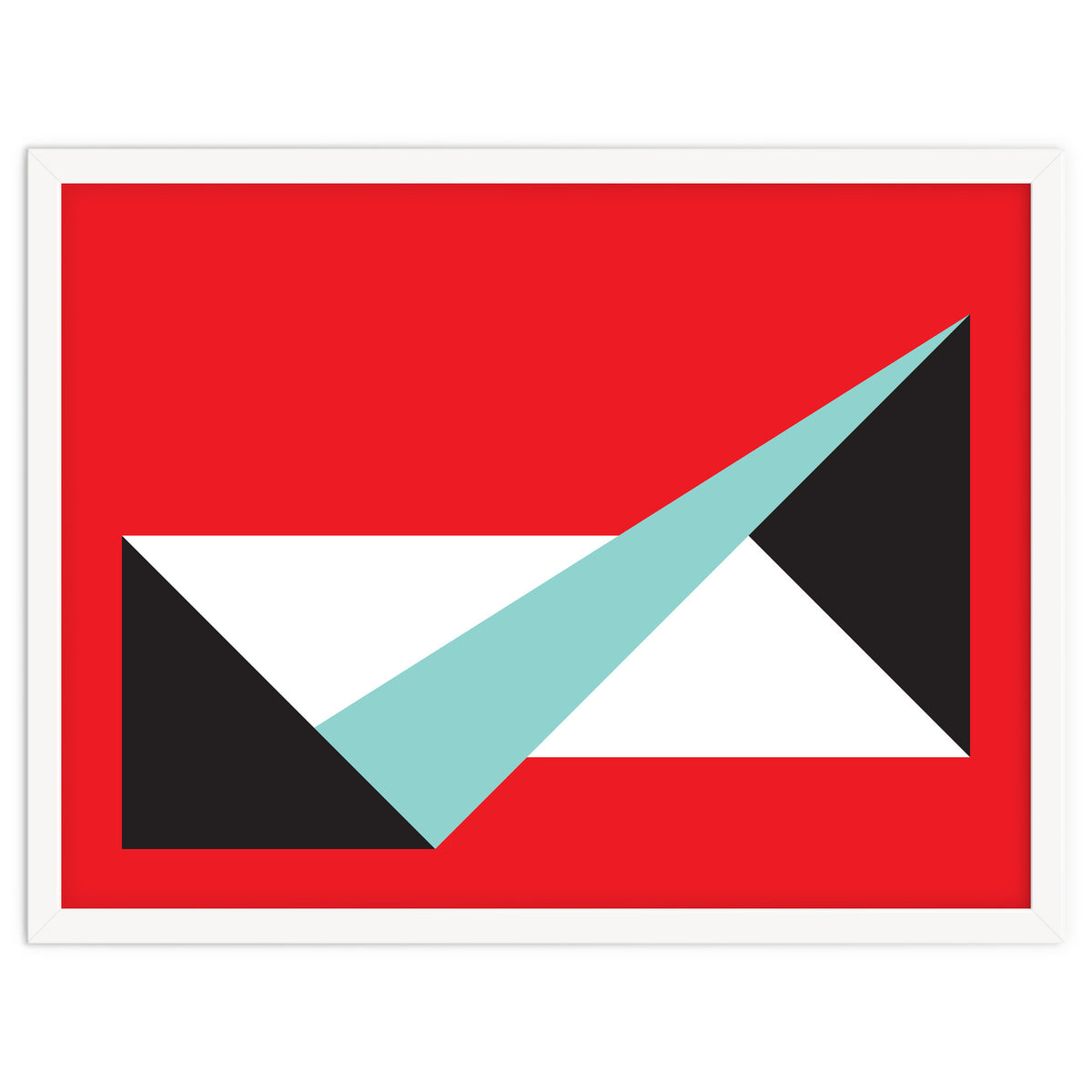 Geometric Shapes No. 49 -  teal, black & red
