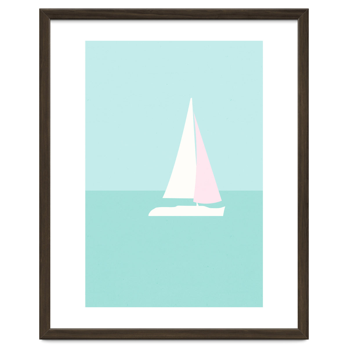 Minimal Sailboat - Turquoise Coast