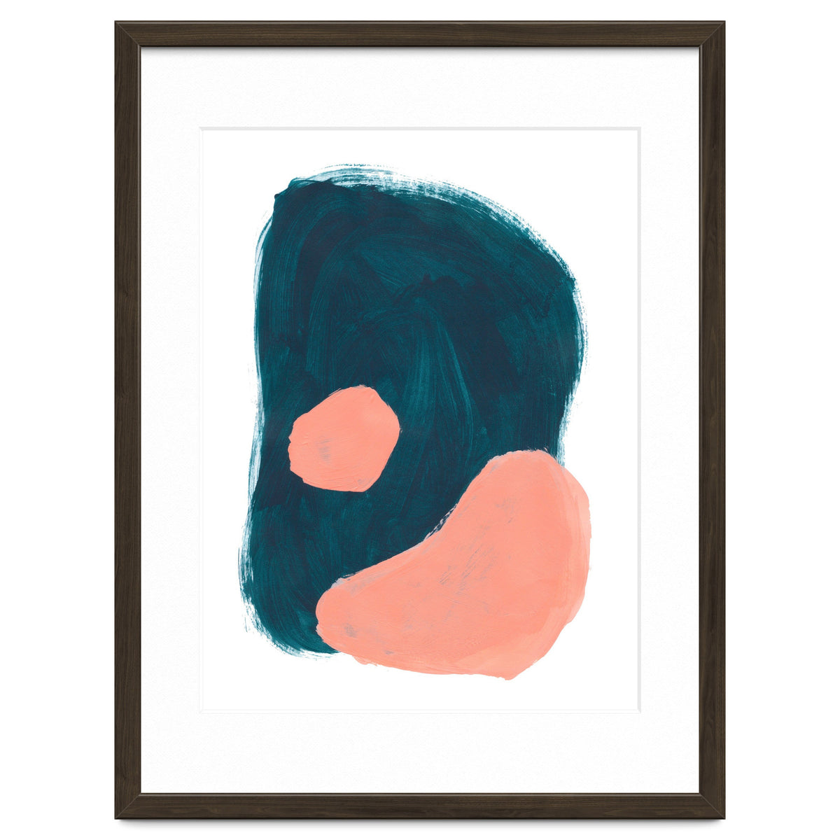 Teal Blob Salmon Bubbles