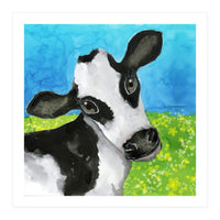 Cow in the meadow watercolor (Print Only)