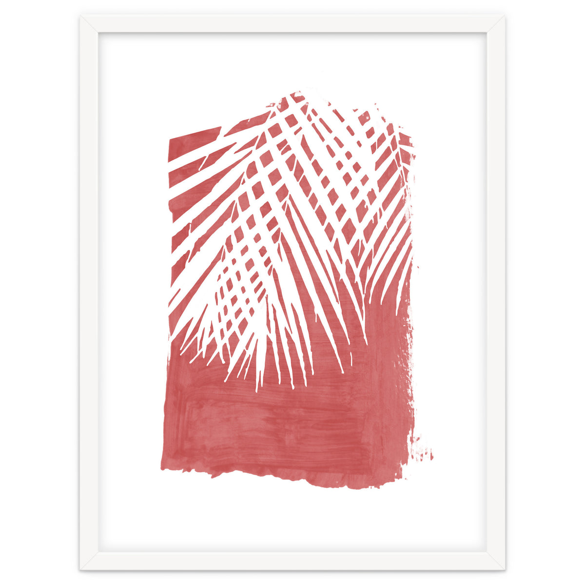 Palm Leaves On Red