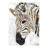 Grungy Zebra Gold and White (Print Only)