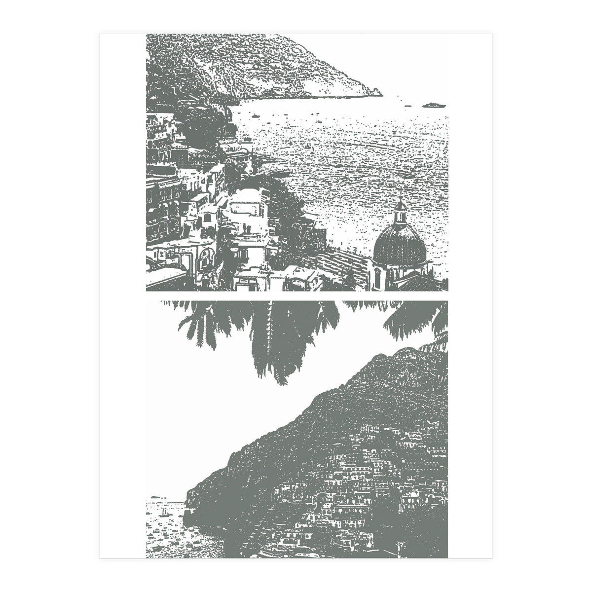 Printed Positano in Grey  (Print Only)