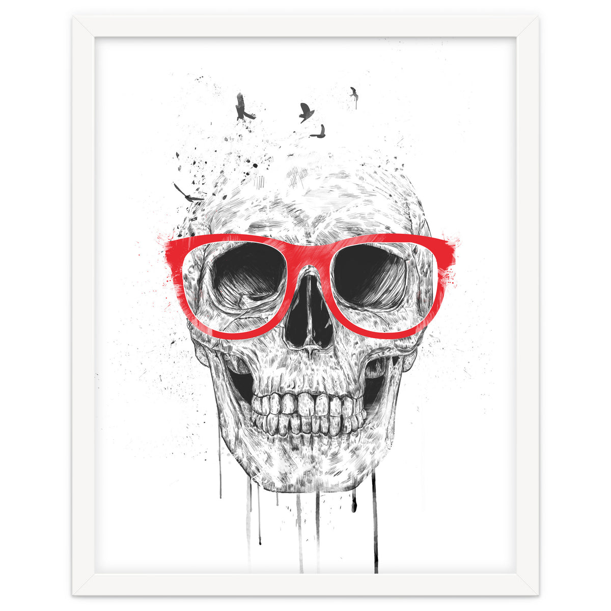 Skull With Red Glasses