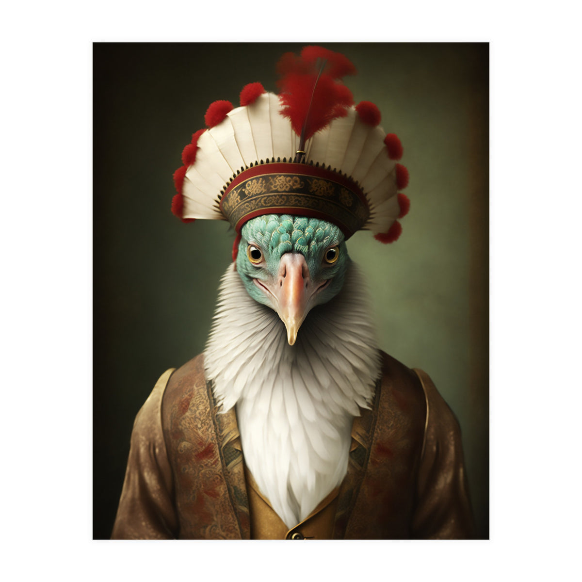 Turkey Designer Fashion Realistic Portrait Painting (Print Only)