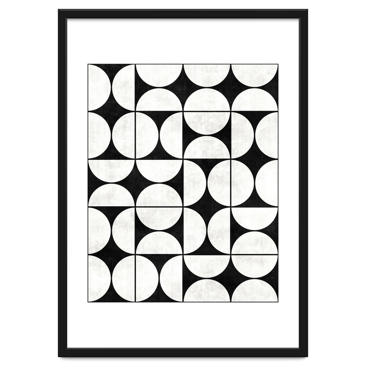 Mid-Century Modern Pattern No.2 - Black and White Concrete