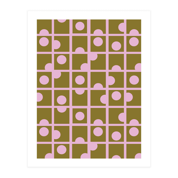Pink Retro Circles Pattern (Print Only)