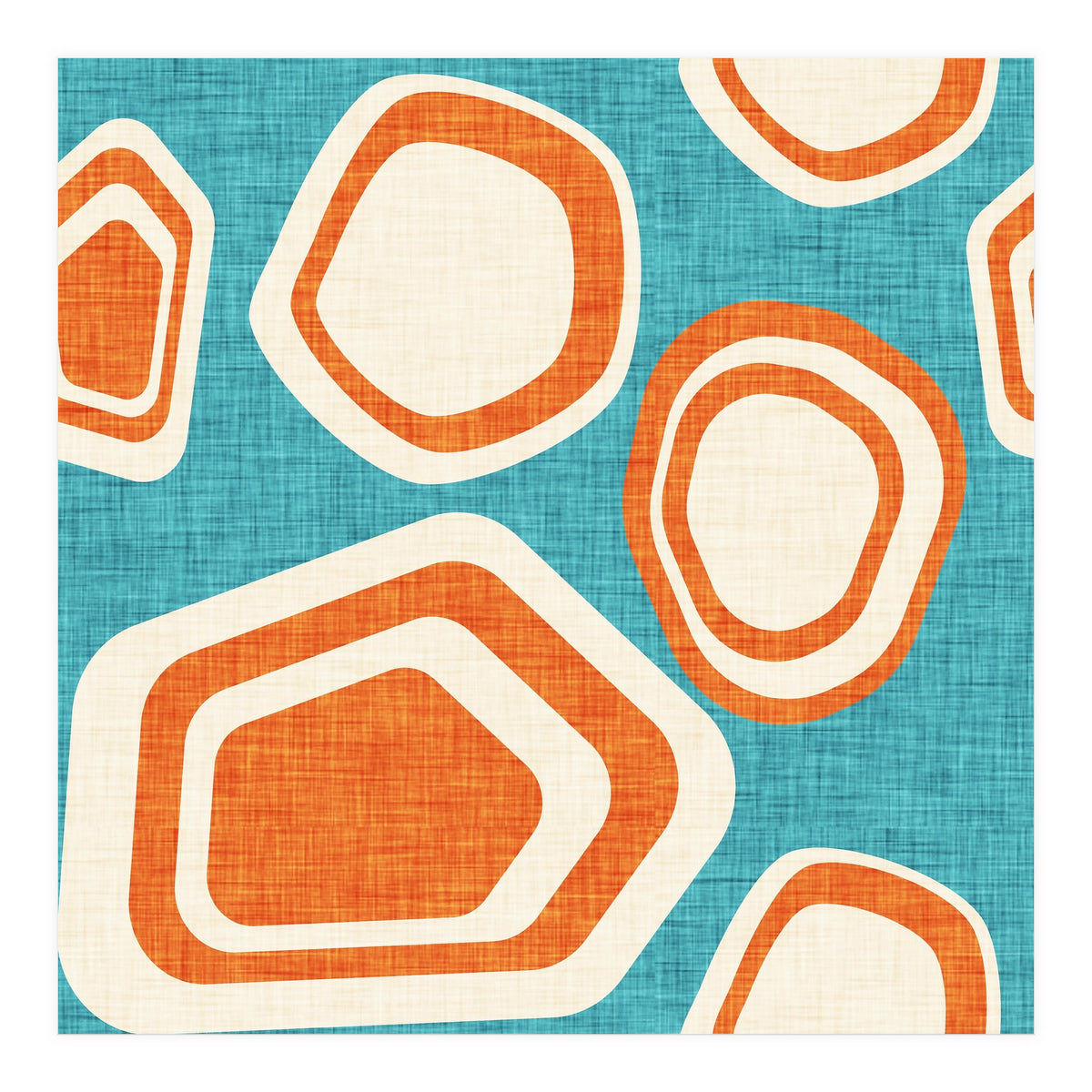 Day At The Lake Blue Orange (Print Only)