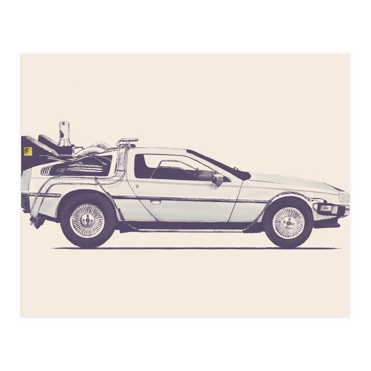 Delorean Back To The Future (Print Only)
