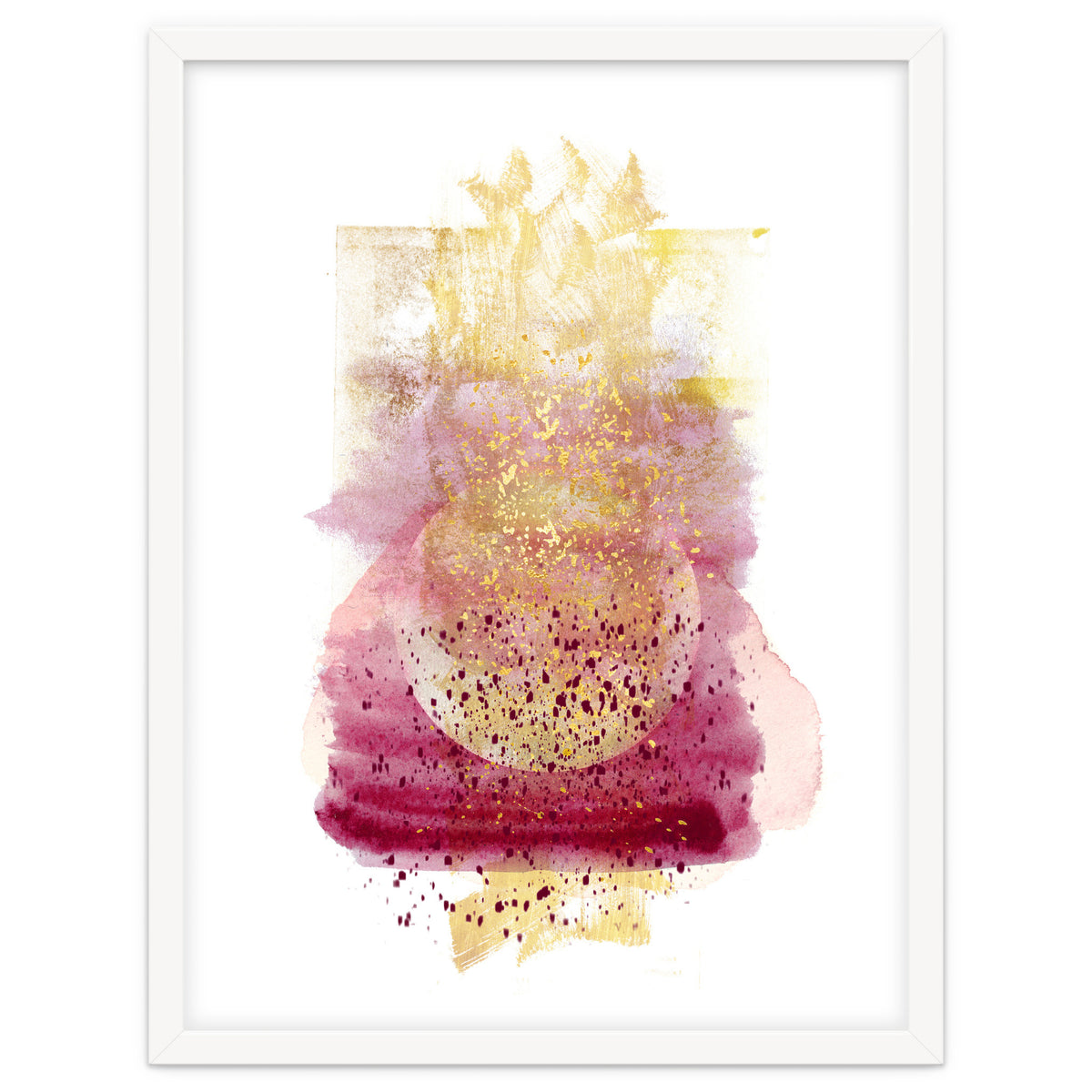 Abstract watercolour summer moon