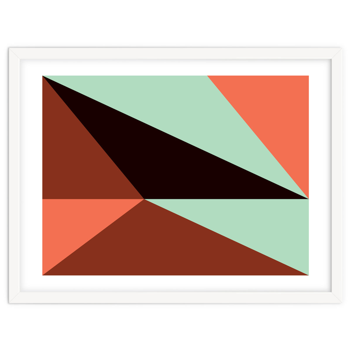 Geometric Shapes No. 17 - pink, brown, mint green & black