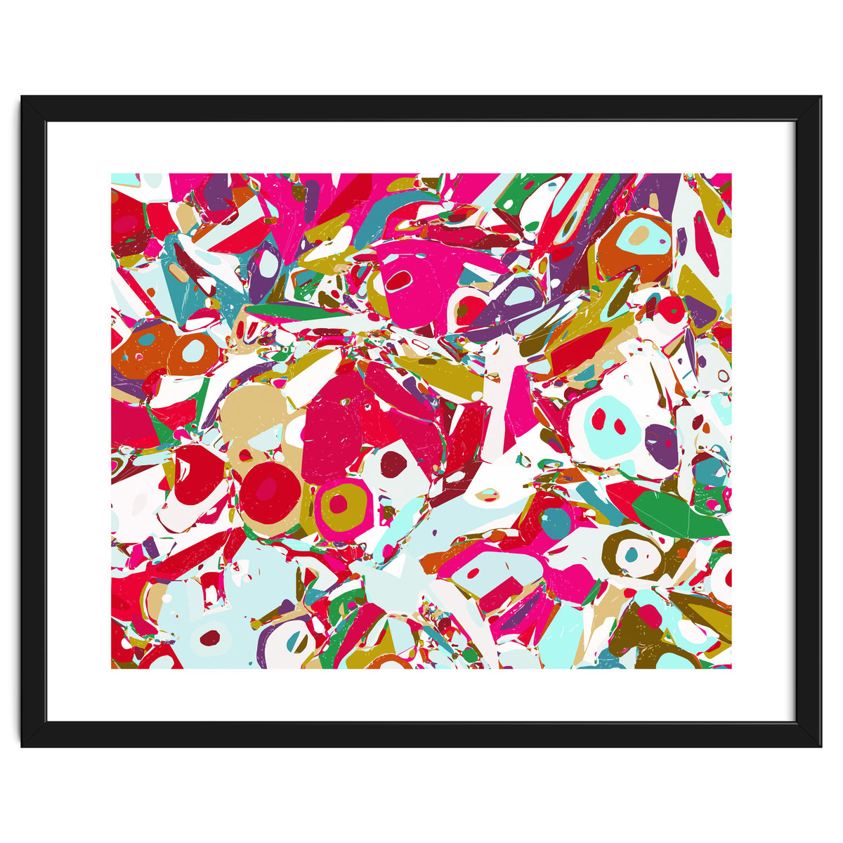 Abstract Emotion, Modern Contemporary Shapes, digital Painting, Eclectic Pop of Color Bohemian Illustration