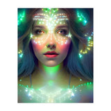 Glowing Green Stars - Goddess of Light Digital Fantasy Artwork (Print Only) thumbnail