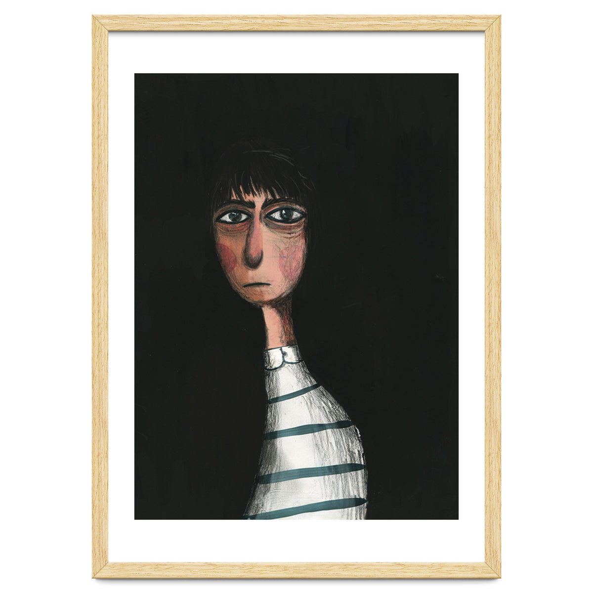 Seated Woman In Stripes