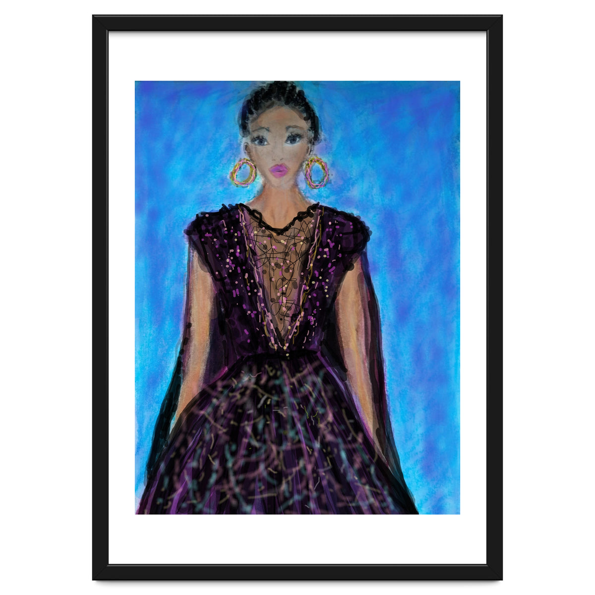 A LADY  WEARING A MAGICAL GOWN