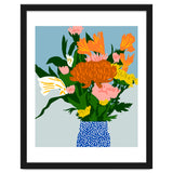 Potted Happiness | Flower Pot Botanical Floral Still Life | Eclectic Plants Modern Bohemian Décor thumbnail