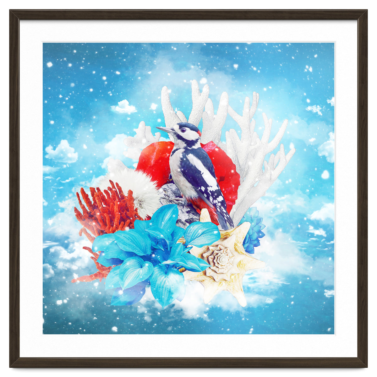 Floral Woodpecker In Winter