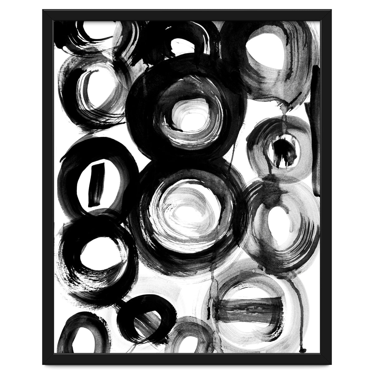 Black and White Ink Circles