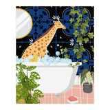 Giraffe Taking a Bubble Bath (Print Only) thumbnail