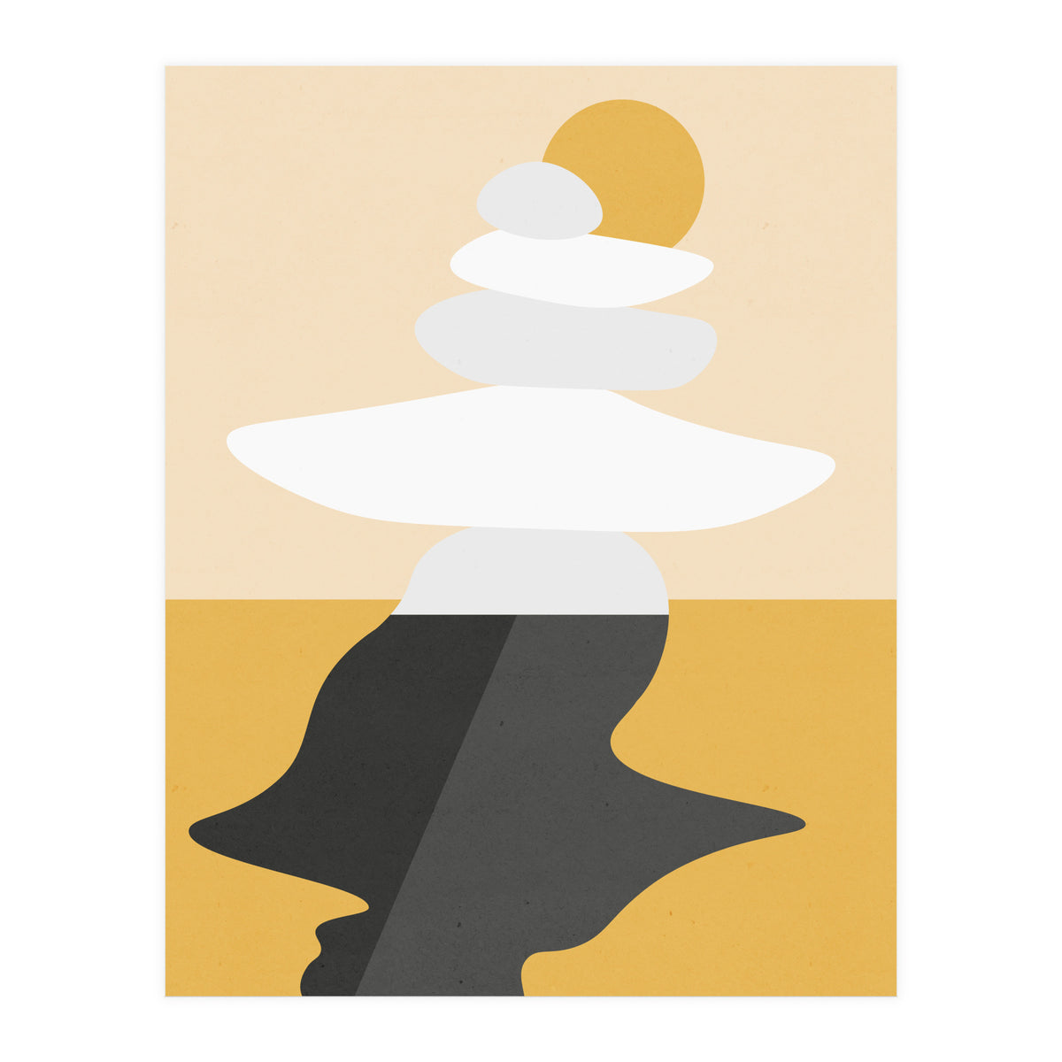 Abstract Cairn - Golden Desert (Print Only)