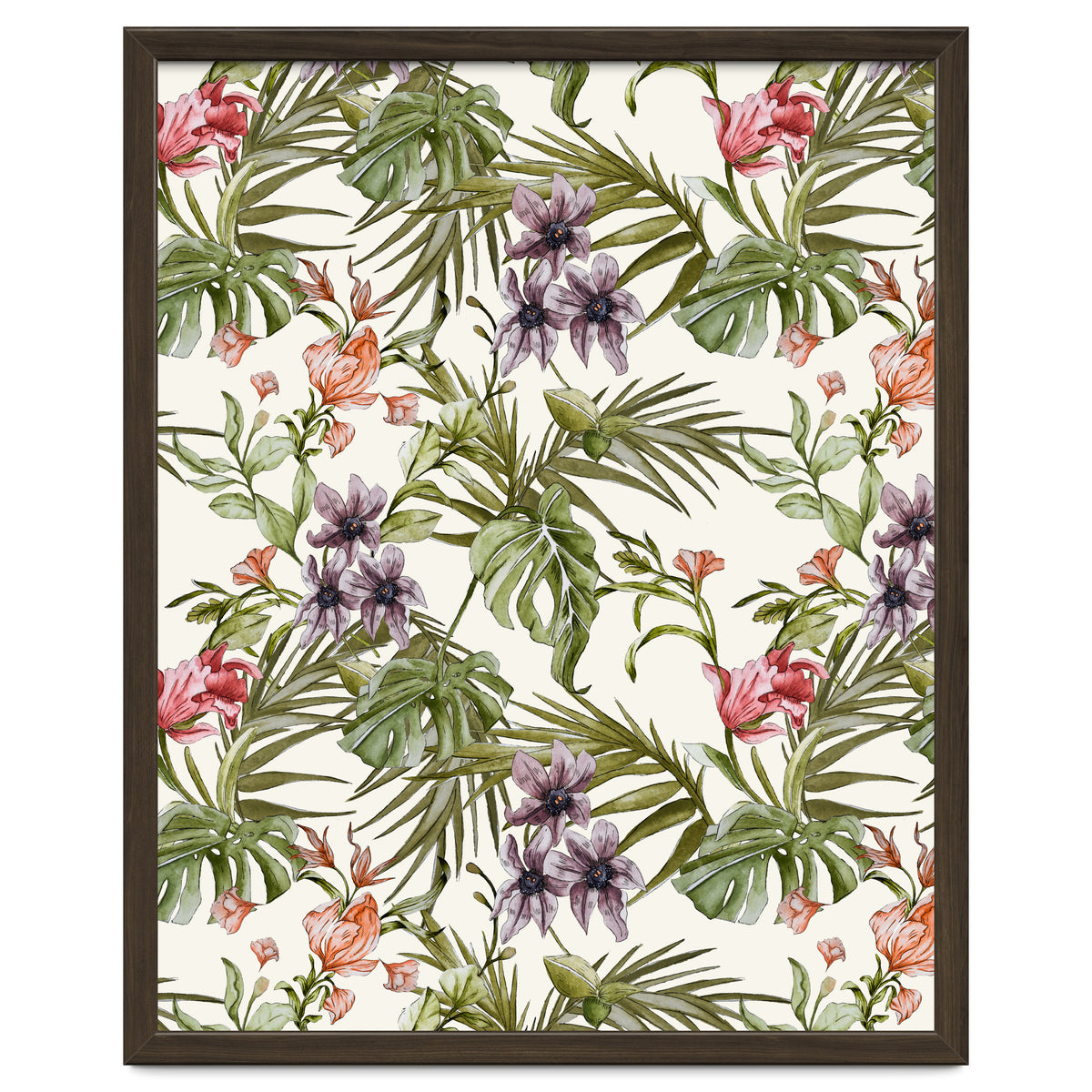 Watercolor tropical foliage