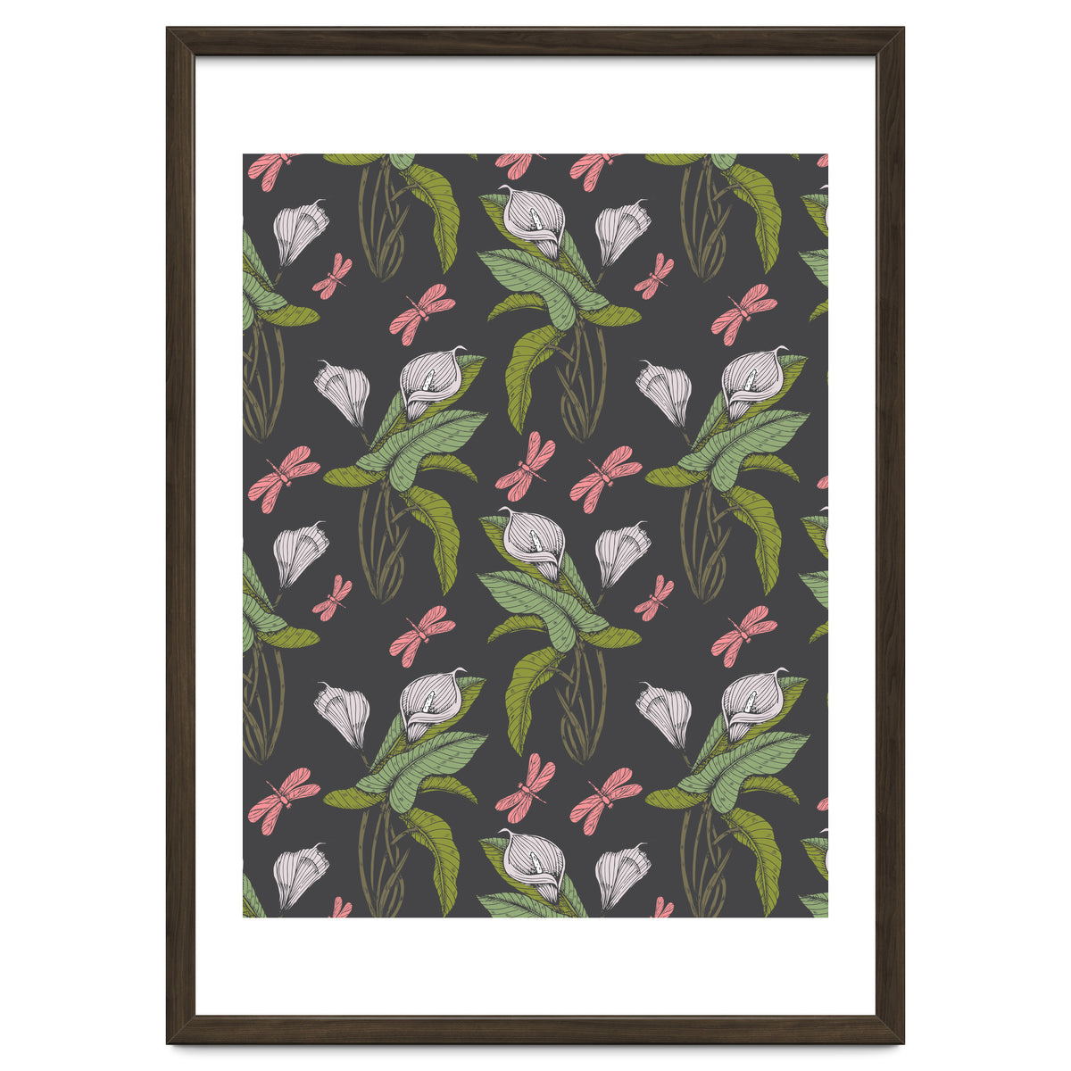 Hand drawn floral dark - 03