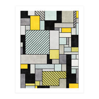Random Concrete Pattern - Yellow, Blue, Grey (Print Only)