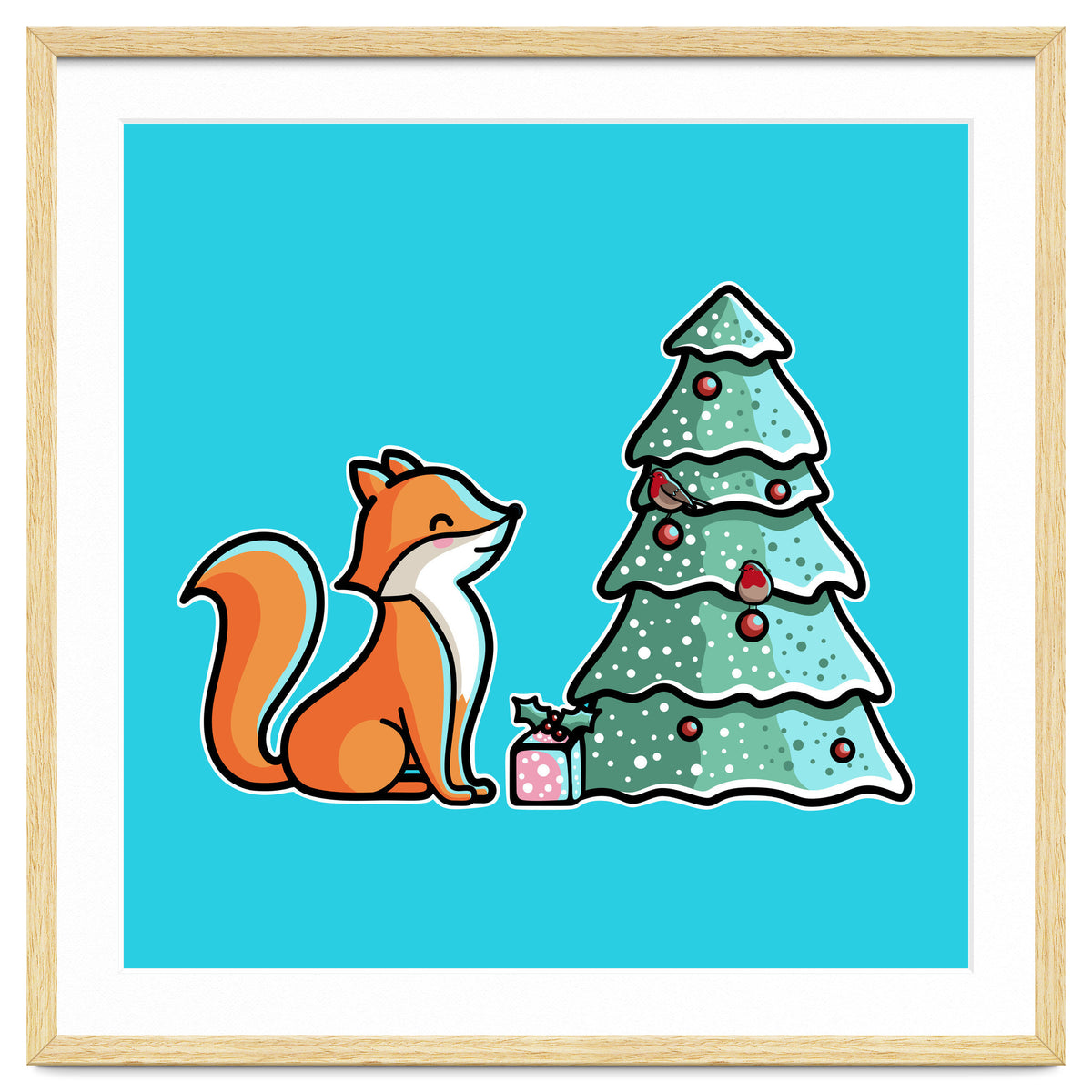 Cute Fox Christmas Tree