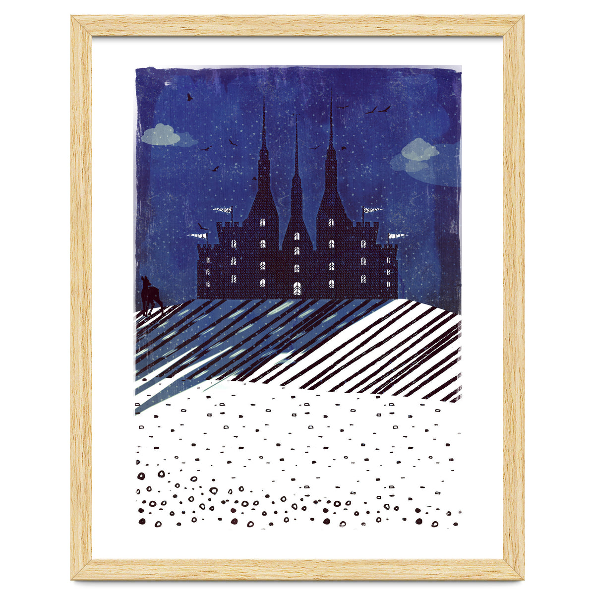 Castle on the hill at night