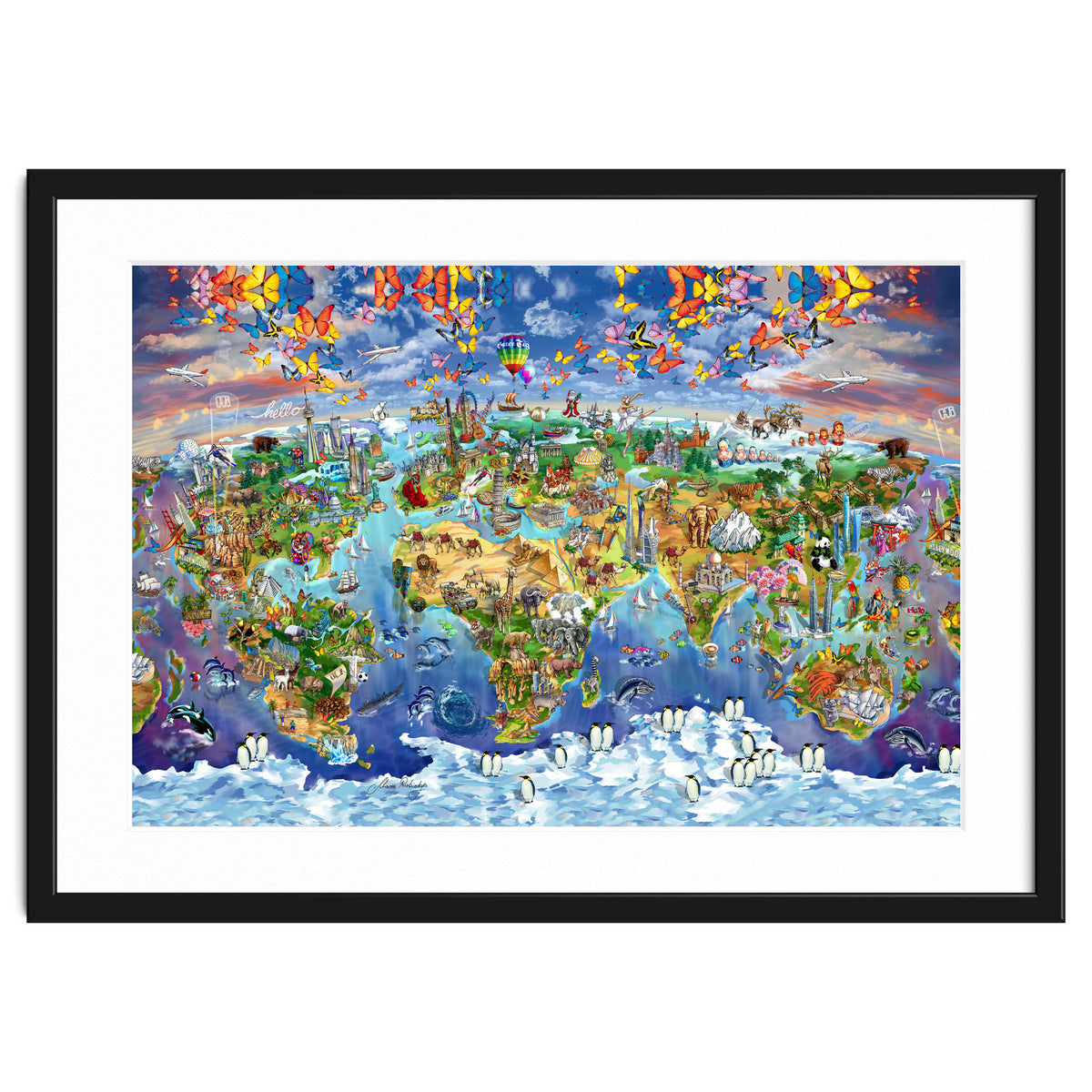 World Wonders Illustrated Map