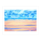 Sunset On The Shore | Beach Pastel Scenic Nature | Sea Ocean Landscape Painting (Print Only) thumbnail