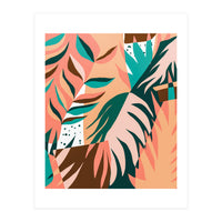 Watching The Leaves Turn, Tropical Autumn Colorful Eclectic Abstract Palm Nature Boho Graphic Design (Print Only)