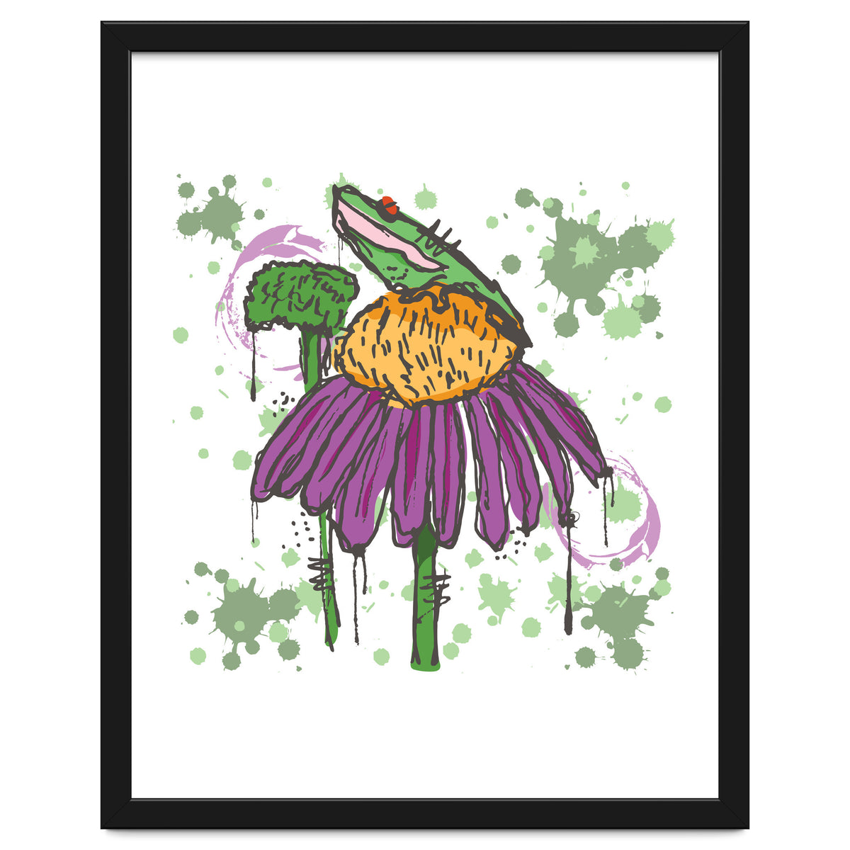 Frog On Flower sketch