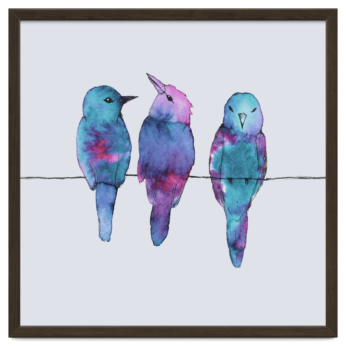 Three birds on a wire