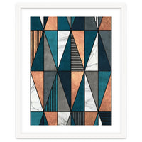 Copper, Marble and Concrete Triangles with Blue