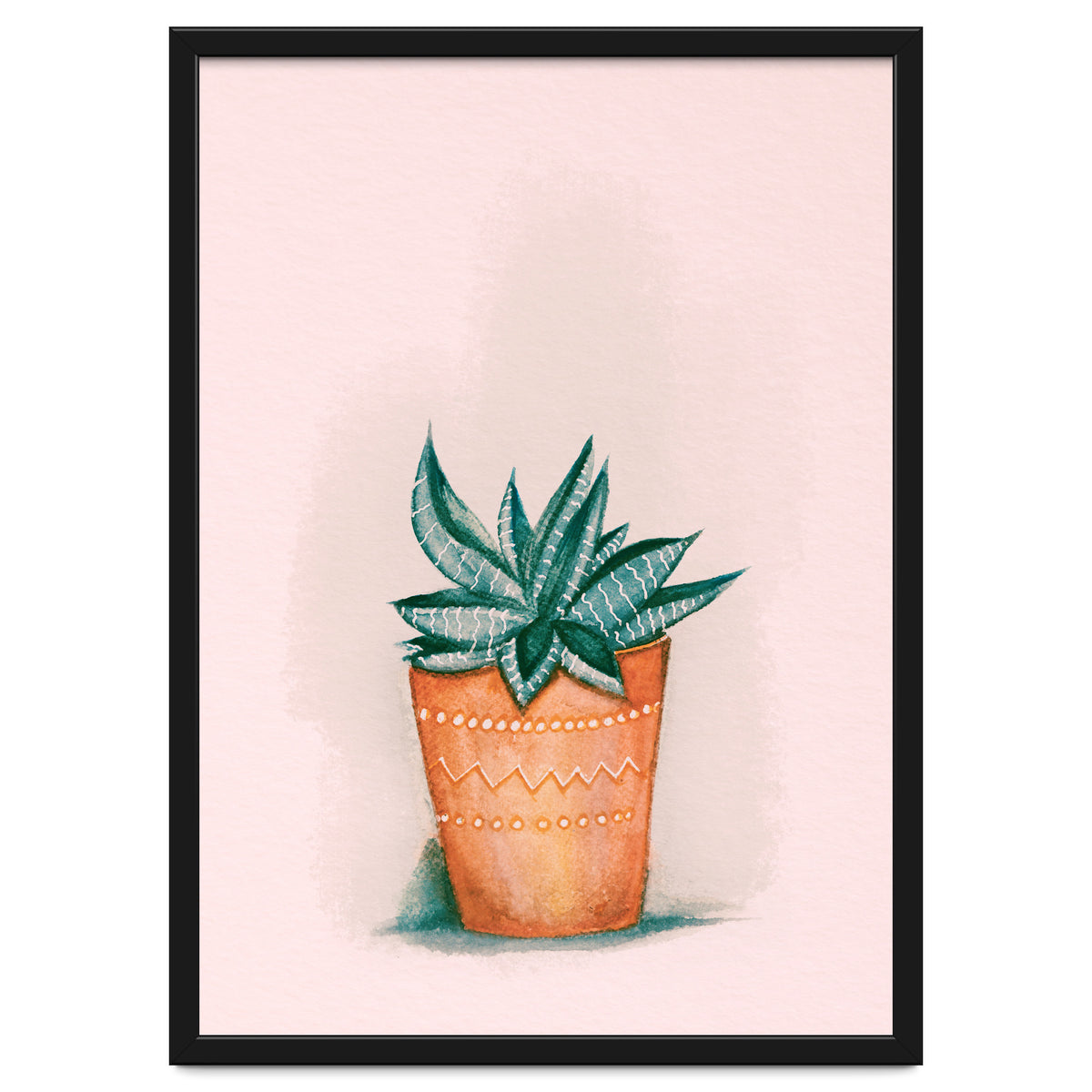 Aloe in orange pot