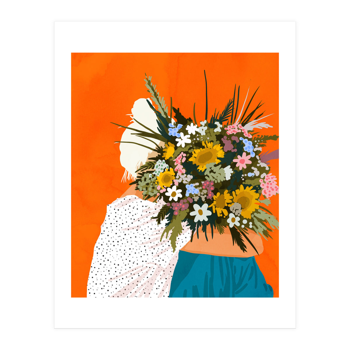 Happiness Is To Hold Flowers In Both Hands (Print Only)