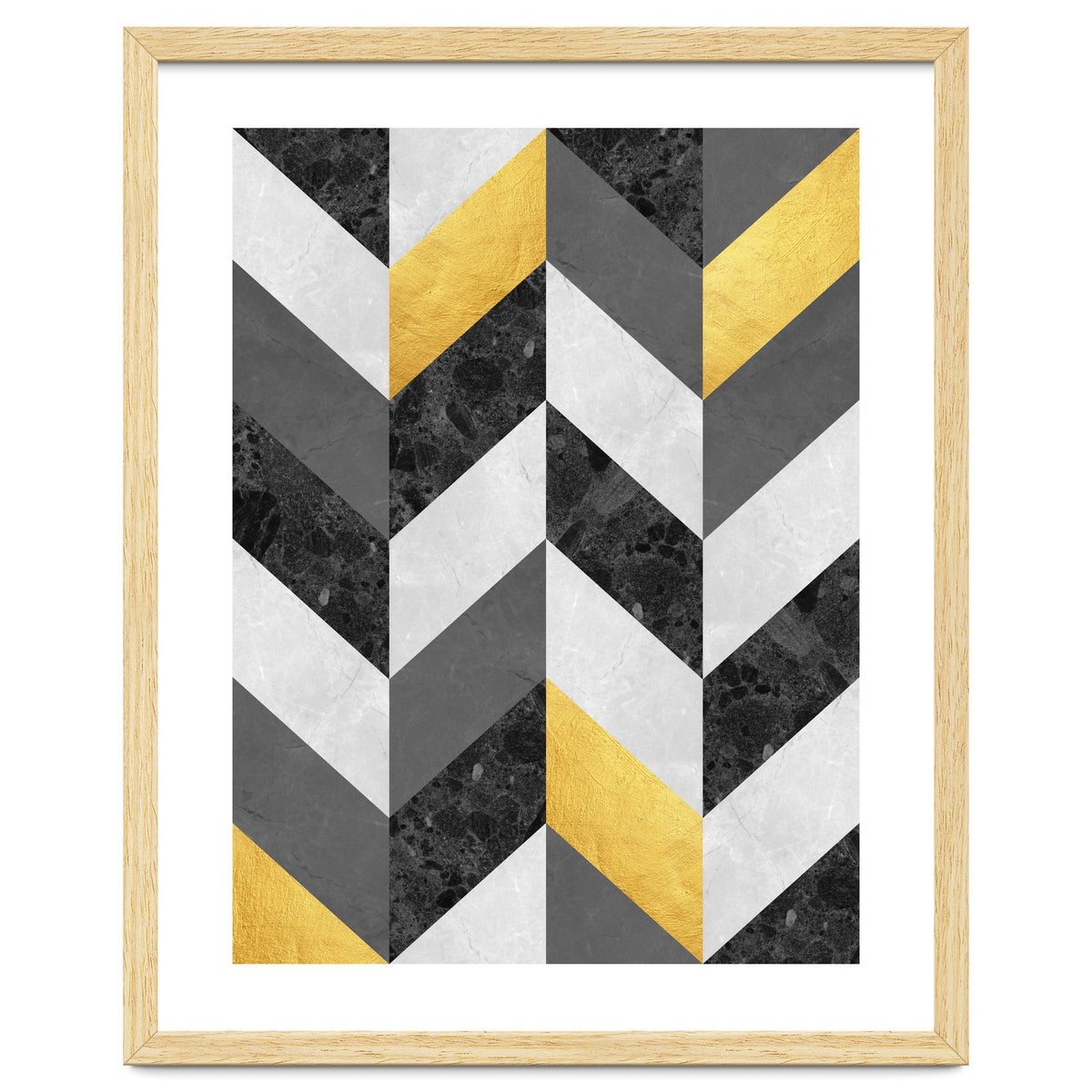Chevron gold and marble