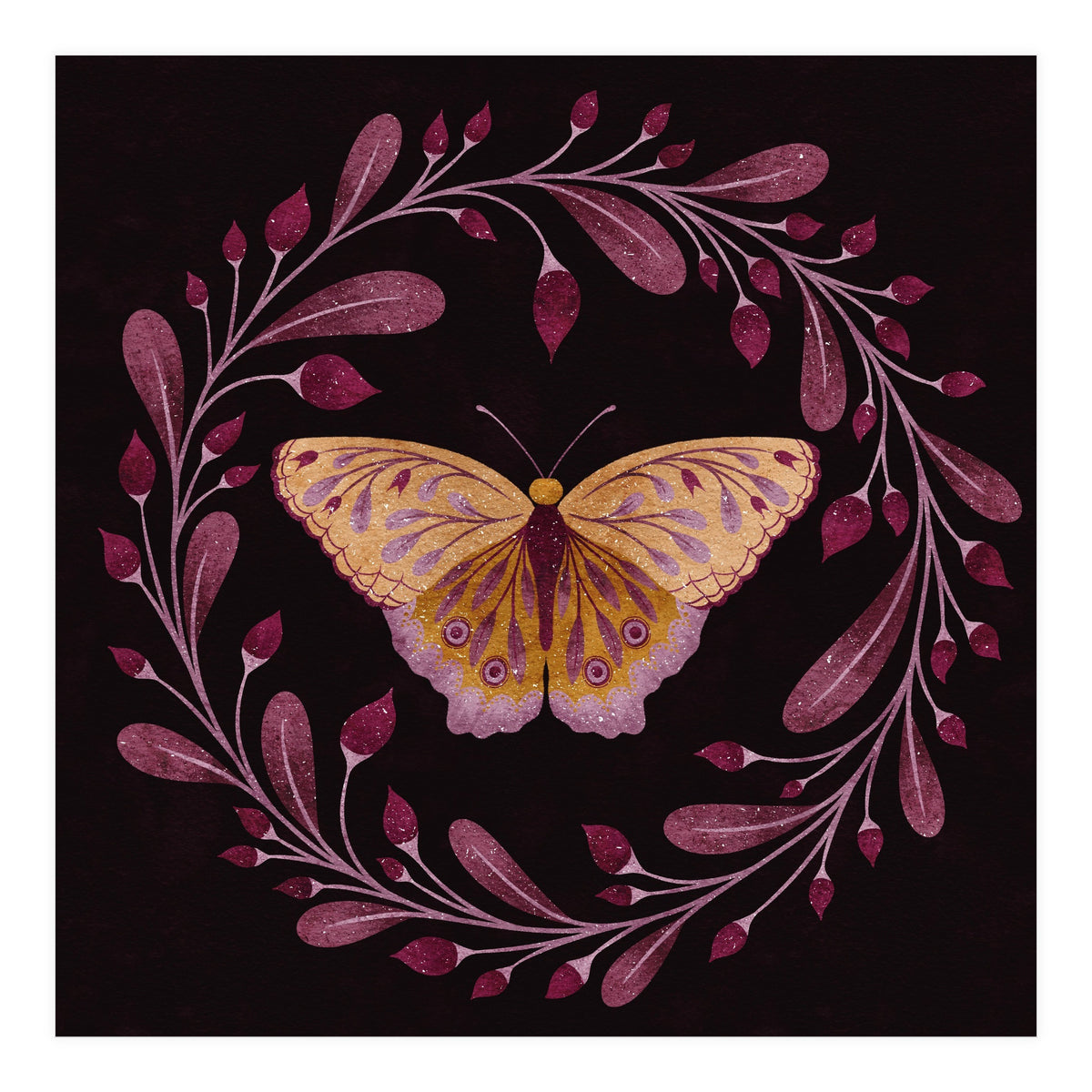 Butterfly Wreath (Print Only)