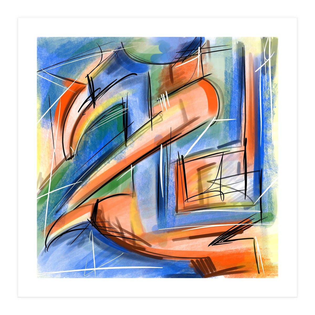 Emersions in blue and orange (Print Only)