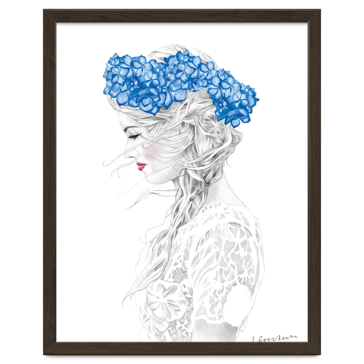 Blue Hydrangea Girl
