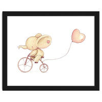 Elephant riding his bike
