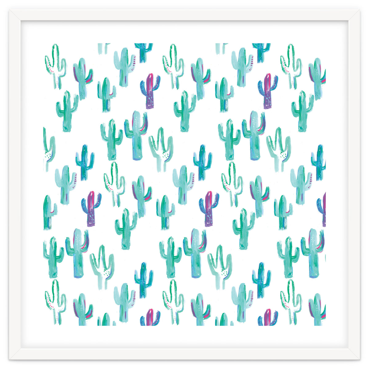 All Over Painted Cacti Mint And Pink