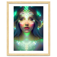 Glowing Green Stars - Goddess of Light Digital Fantasy Artwork