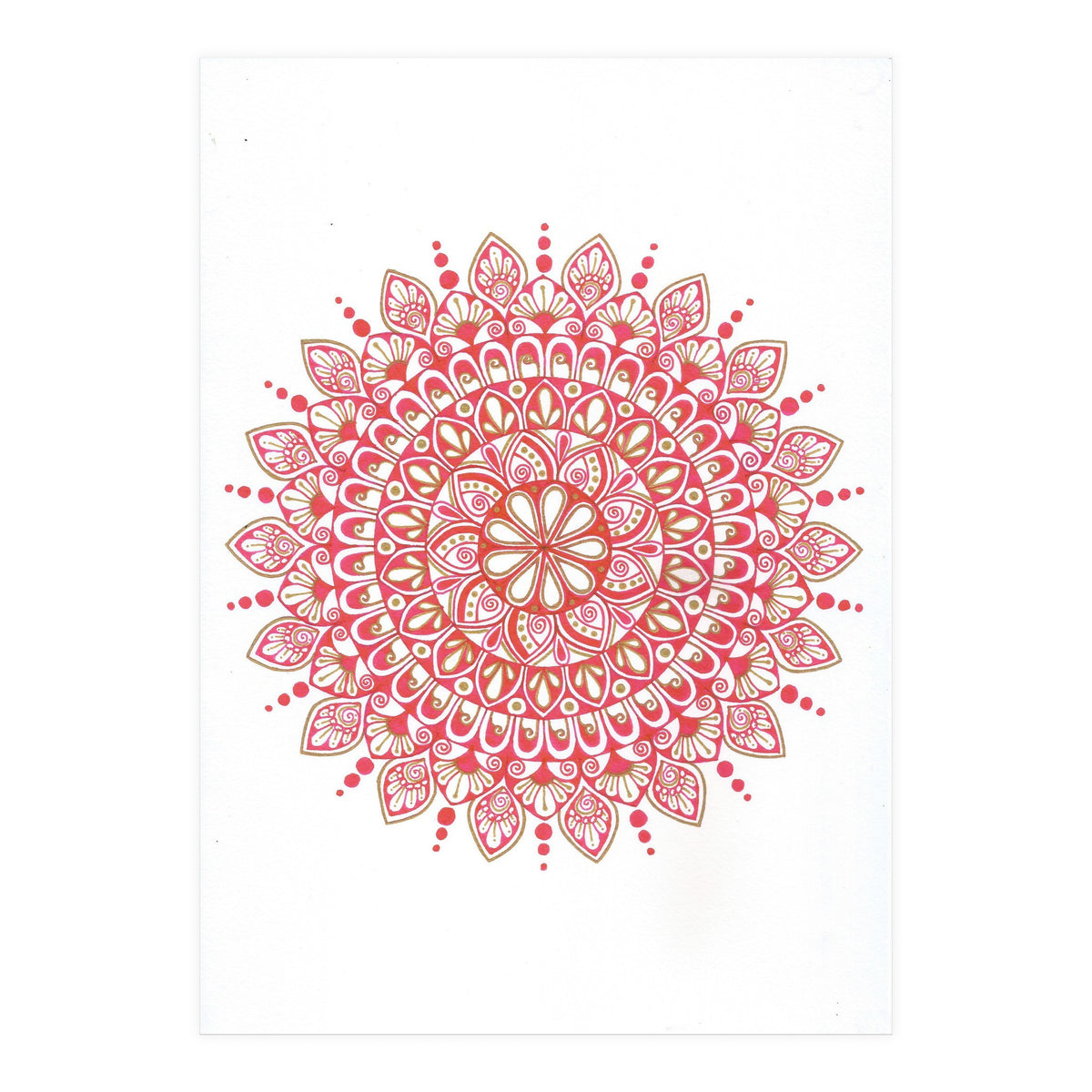 Red & Gold Mandala 2 (Print Only)